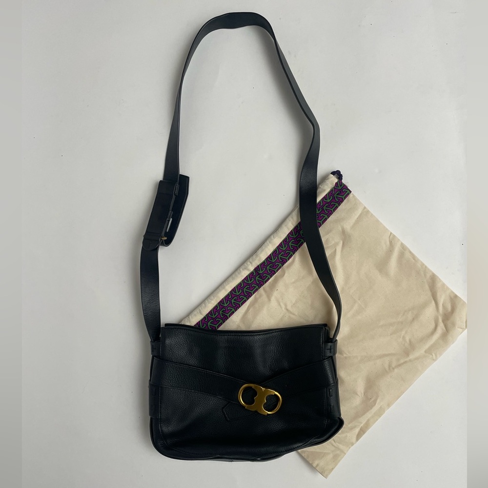 TORY BURCH GEMINI LINK SMALL BELTED HOBO CROSSBODY SHOULDER BAG BLACK